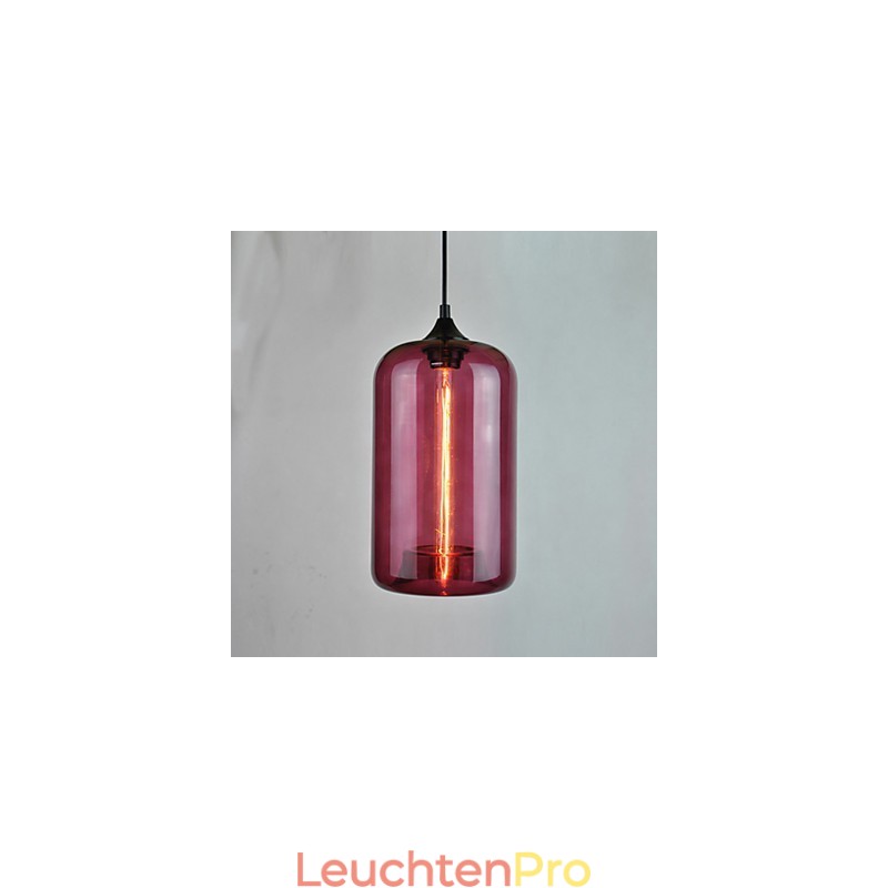 Pendelleuchte im Flaschendesign, 1-flammig, mit transparentem Schirm