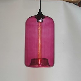 Pendelleuchte im Flaschendesign, 1-flammig, mit transparentem Schirm