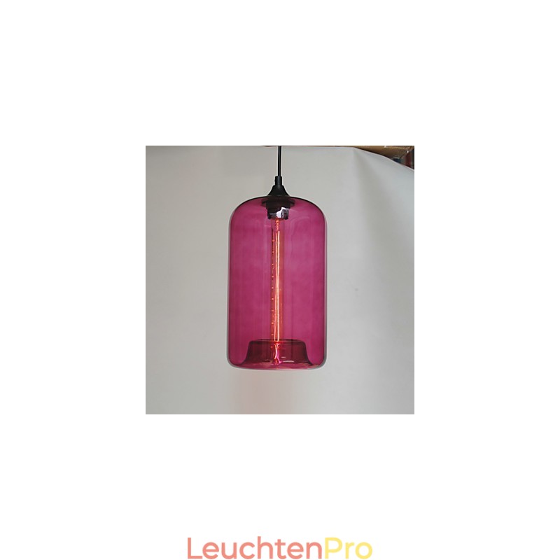Pendelleuchte im Flaschendesign, 1-flammig, mit transparentem Schirm