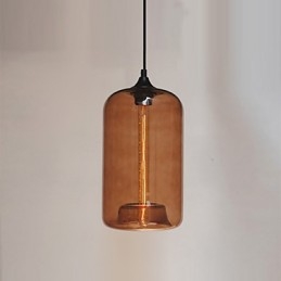 Pendelleuchte im Flaschendesign, 1-flammig, mit transparentem Schirm