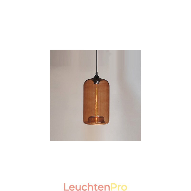 Pendelleuchte im Flaschendesign, 1-flammig, mit transparentem Schirm