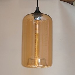 Pendelleuchte im Flaschendesign, 1-flammig, mit transparentem Schirm