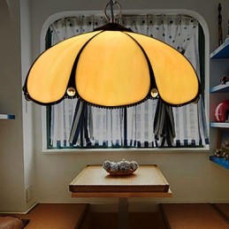 Europäischer ländlicher kreativer Kunst-Buntglas-Kronleuchter, der alte Wege wiederherstellt, Lampenlicht