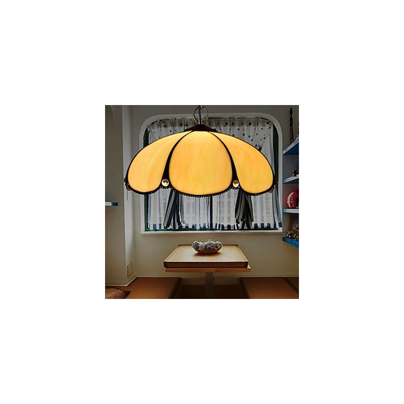 Europäischer ländlicher kreativer Kunst-Buntglas-Kronleuchter, der alte Wege wiederherstellt, Lampenlicht