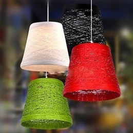 Moderne ländliche Cany Art gewebte Rattan-Einzelkopf-Hängelampe