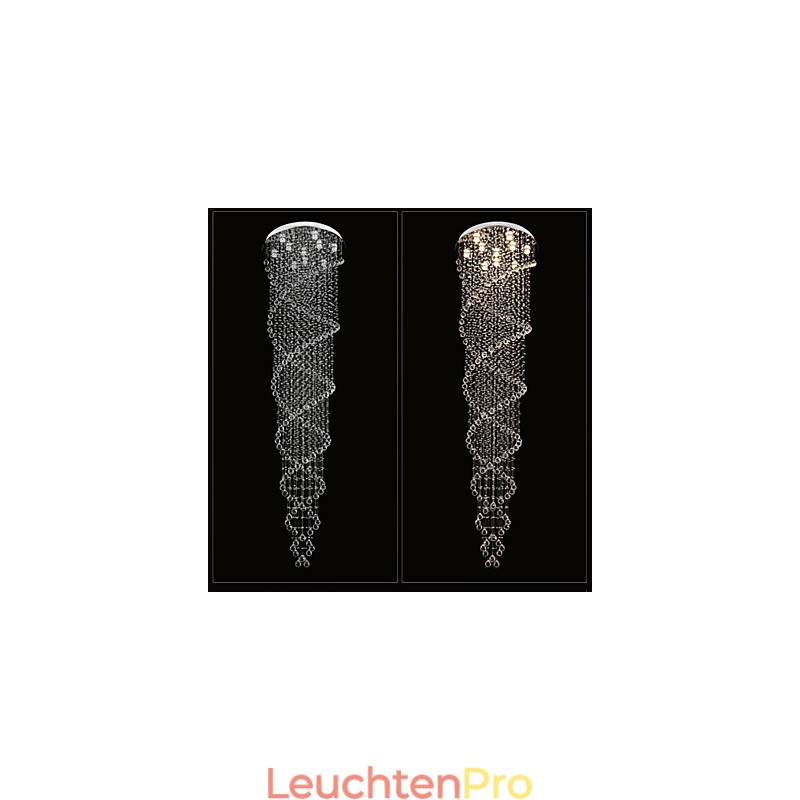 Deckenleuchter Pendelleuchte Leuchten mit K9 Kristall Doppelspirale D70CM H300CM