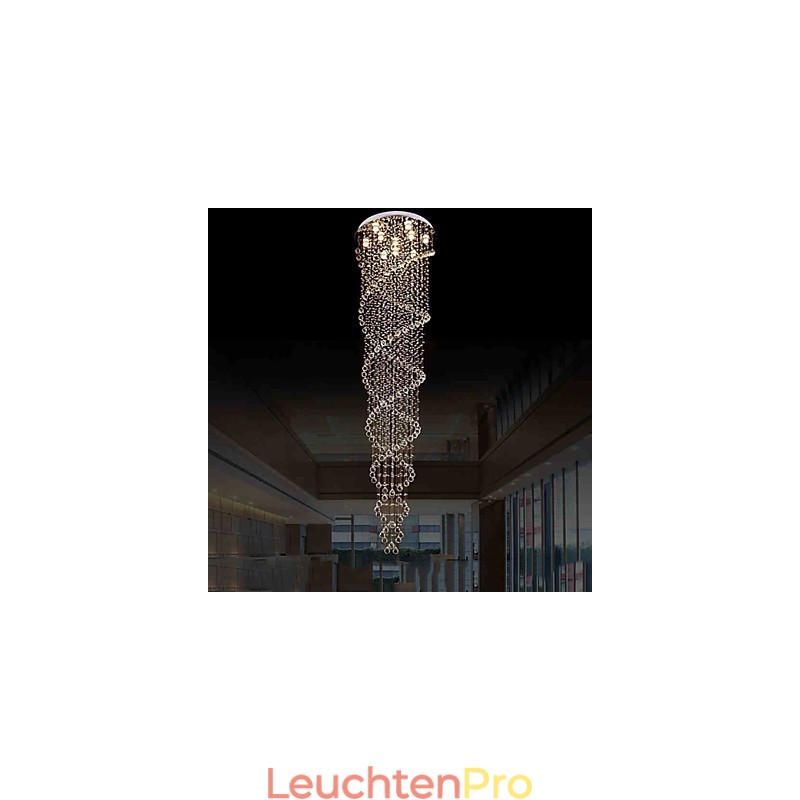 Deckenleuchter Pendelleuchte Leuchten mit K9 Kristall Doppelspirale D70CM H300CM