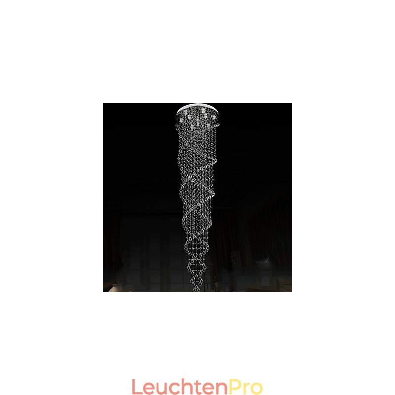 Deckenleuchter Pendelleuchte Leuchten mit K9 Kristall Doppelspirale D70CM H300CM