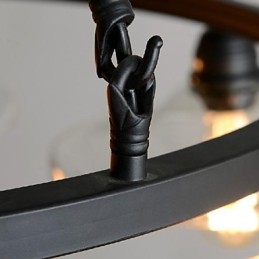 Traditionelle Klassische Vintage Retro Laterne Land Mini Stil Malerei Metall Anhänger Licht Esszimmer