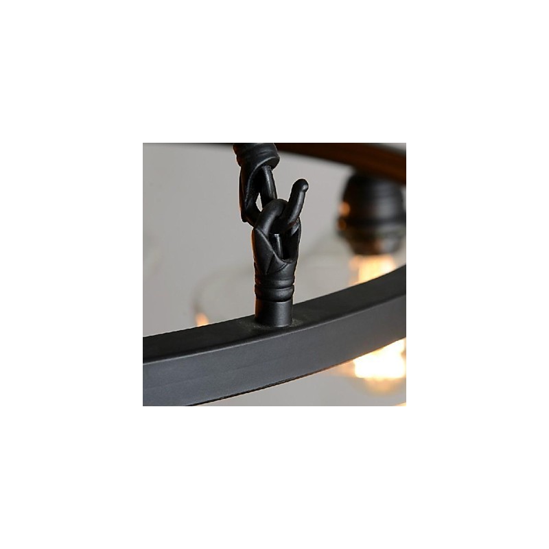 Traditionelle Klassische Vintage Retro Laterne Land Mini Stil Malerei Metall Anhänger Licht Esszimmer