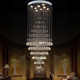 Moderne Kristall Kronleuchter Beleuchtung Pendelleuchte Deckenleuchte Leuchten mit 8 Glühbirnen H180CM
