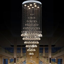 Moderne Kristall Kronleuchter Beleuchtung Pendelleuchte Deckenleuchte Leuchten mit 8 Glühbirnen H180CM