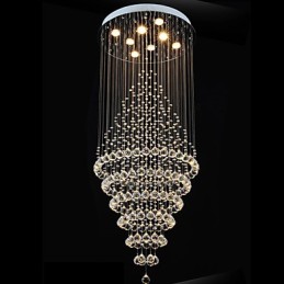 Moderne Kristall Kronleuchter Beleuchtung Pendelleuchte Deckenleuchte Leuchten mit 8 Glühbirnen H180CM