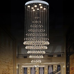 Moderne Kristall Kronleuchter Beleuchtung Pendelleuchte Deckenleuchte Leuchten mit 8 Glühbirnen H180CM