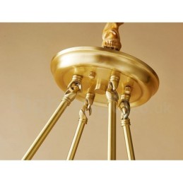 Runder Kronleuchter aus reinem Messing, Pendelleuchte, traditionell und klassisch
