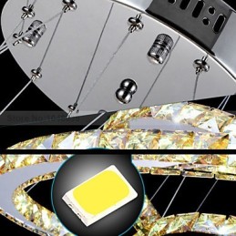Pendelleuchten Deckenleuchte Kronleuchter Beleuchtung Rund 4 Ringe Großer Ring Bernstein Kristall und andere Klare Kristalle