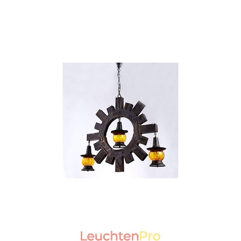 Antiker Holz Kronleuchter American Country Iiving Lampe Lampe