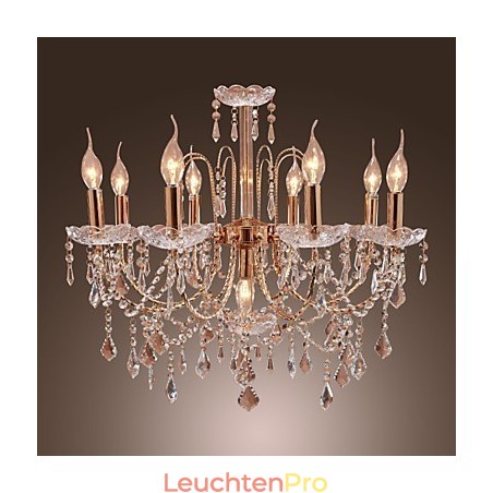 Eleganter Kristall-Kronleuchter mit 9 Lichtern Eleganter Kristall-Kronleuchter mit 9 Lichtern