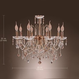 Eleganter Kristall-Kronleuchter mit 9 Lichtern