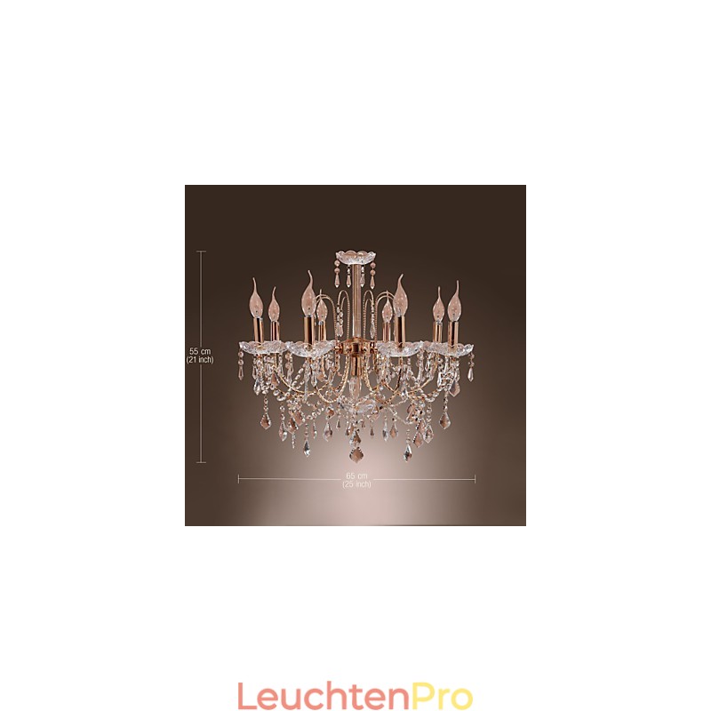 Eleganter Kristall-Kronleuchter mit 9 Lichtern