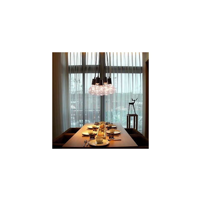 Modernes Zuhause 7 Kopf Edison Glühbirne Licht Loft Glaskugel Pendelleuchte