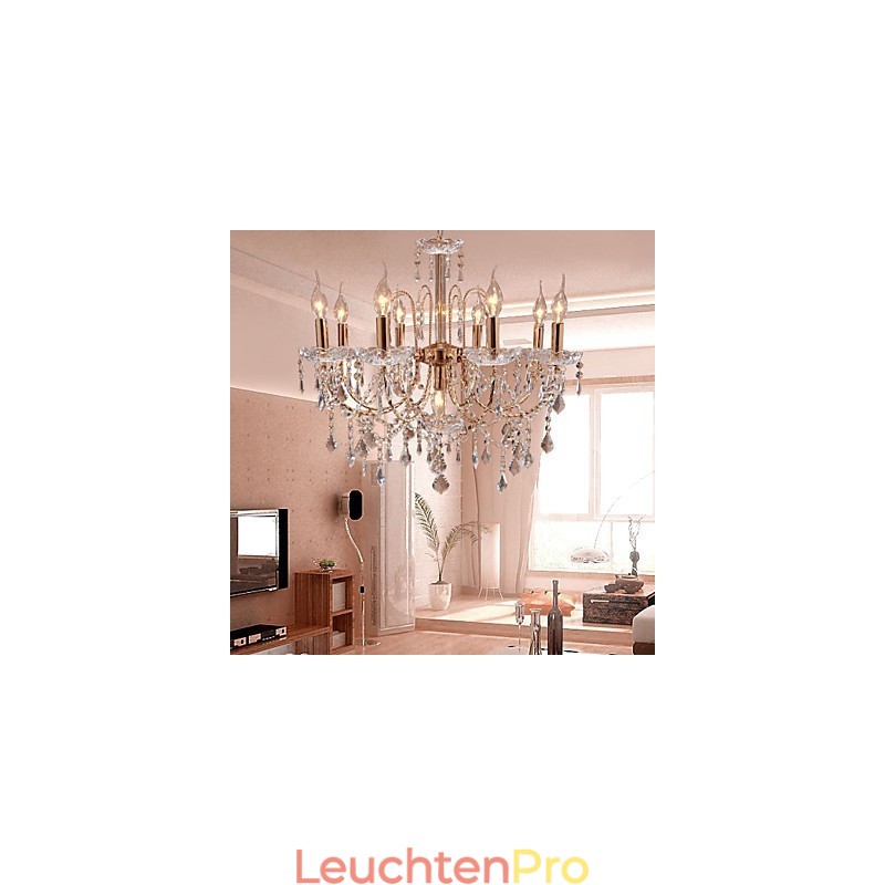 Eleganter Kristall-Kronleuchter mit 9 Lichtern