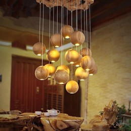Pendelleuchten Mini-Stil Laterne Holz Bambus