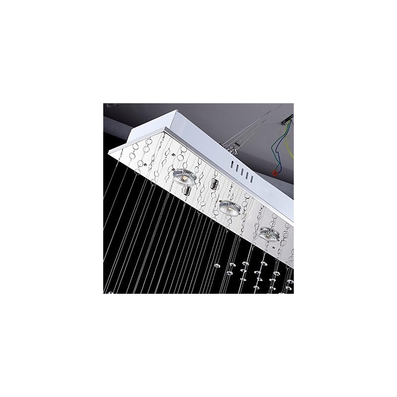 Moderne zeitgenössische traditionelle klassische rustikale Lodge Vintage Country Island Kristall galvanisierte Metall Pendelleuchte