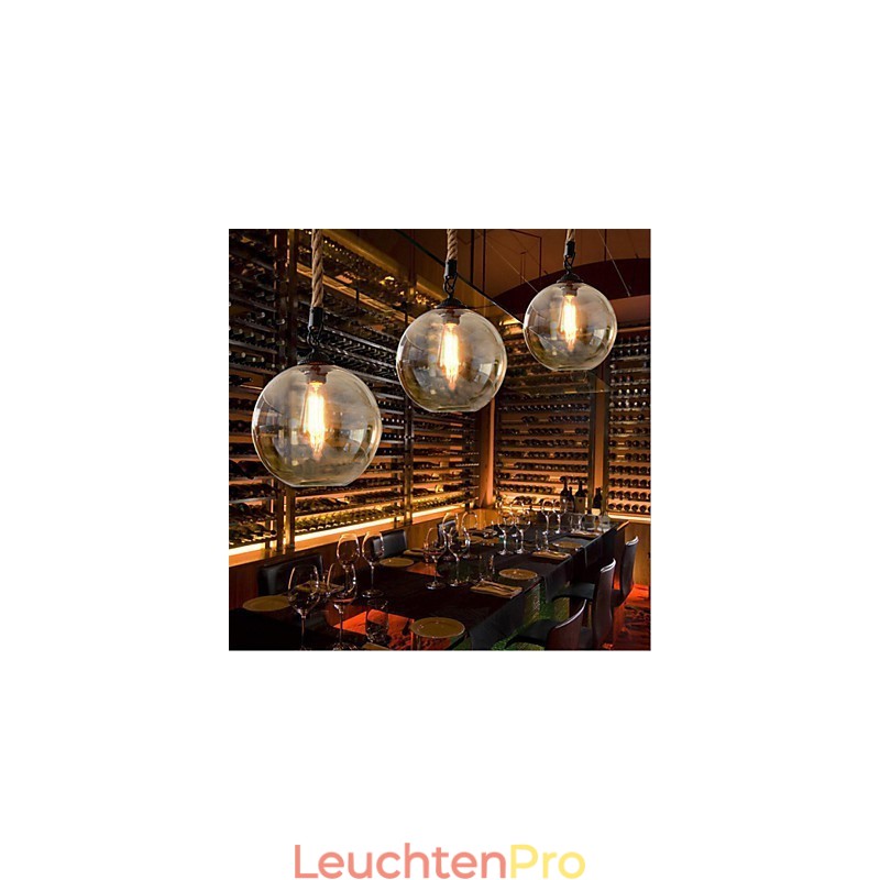 Loft Amerikanischen Seil Retro Beleuchtung Lichter Glas Pendelleuchte