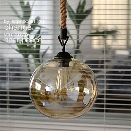 Loft Amerikanischen Seil Retro Beleuchtung Lichter Glas Pendelleuchte