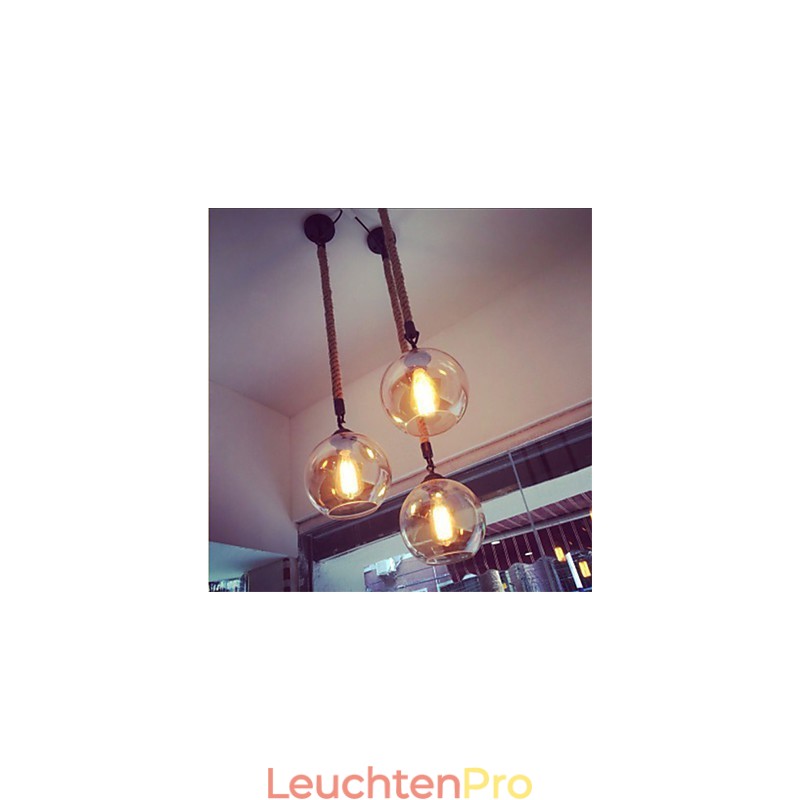 Loft Amerikanischen Seil Retro Beleuchtung Lichter Glas Pendelleuchte