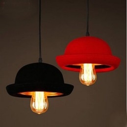 Hat Pendant Cafe Design Schwarzer Kronleuchter