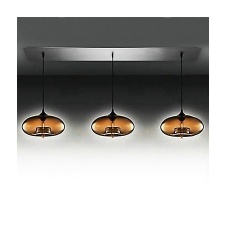 Moderne Pendelleuchte aus Glas mit 3 Lichtern im braunen Blasendesign Moderne Pendelleuchte aus Glas mit 3 Lichtern im braunen Blasendesign