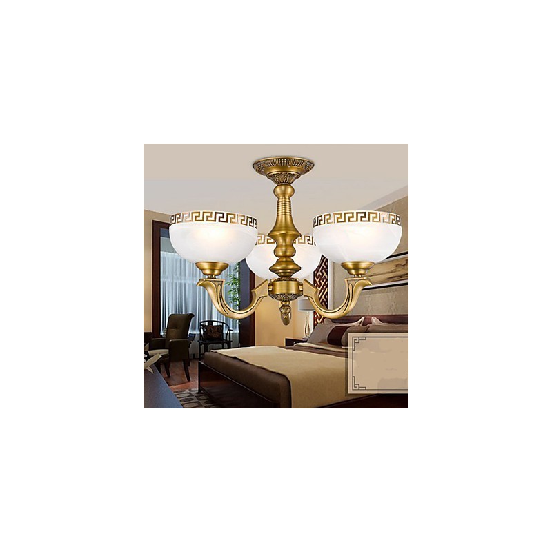 Vollkupferlampe Marmor Esszimmer Original Moderner Kupfer Kronleuchter