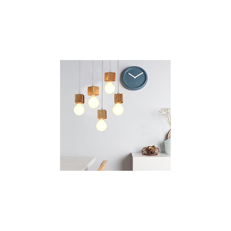Nordische Massivholz Quadratische Lampenfassung Sitzende Droplight Lampe Licht