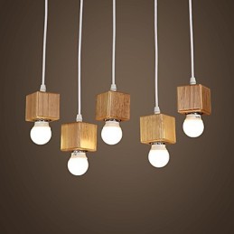 Nordische Massivholz Quadratische Lampenfassung Sitzende Droplight Lampe Licht