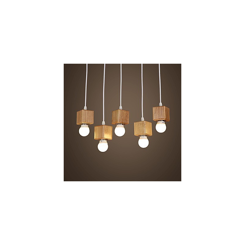 Nordische Massivholz Quadratische Lampenfassung Sitzende Droplight Lampe Licht
