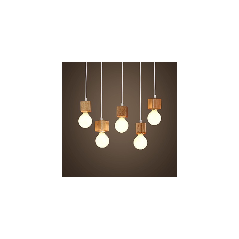 Nordische Massivholz Quadratische Lampenfassung Sitzende Droplight Lampe Licht