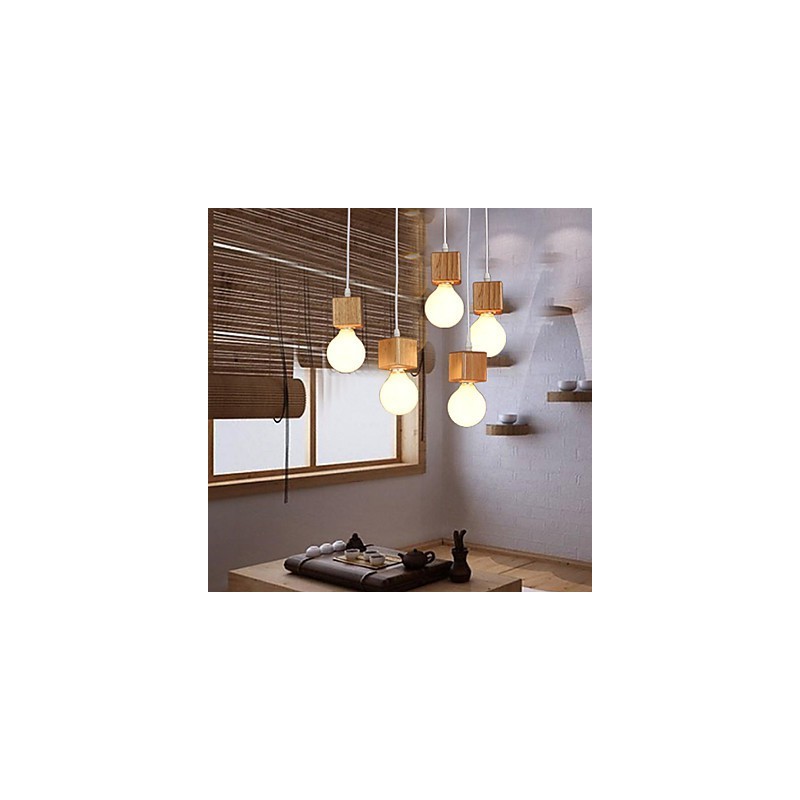 Nordische Massivholz Quadratische Lampenfassung Sitzende Droplight Lampe Licht