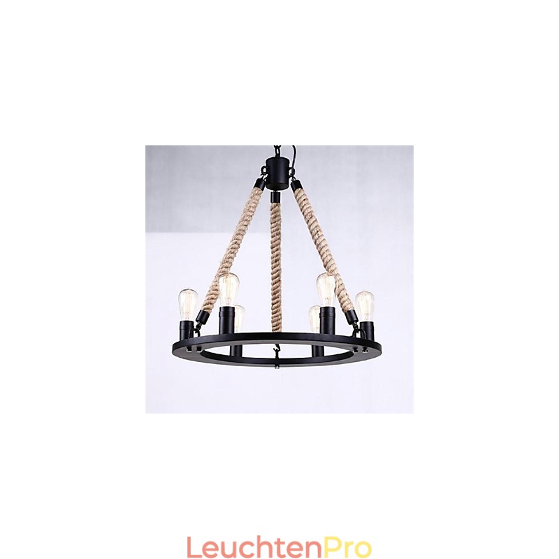 Pendelleuchte 6 Lichter Landhausstil Schmiedeeisen