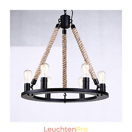 Pendelleuchte 6 Lichter Landhausstil Schmiedeeisen Pendelleuchte 6 Lichter Landhausstil Schmiedeeisen