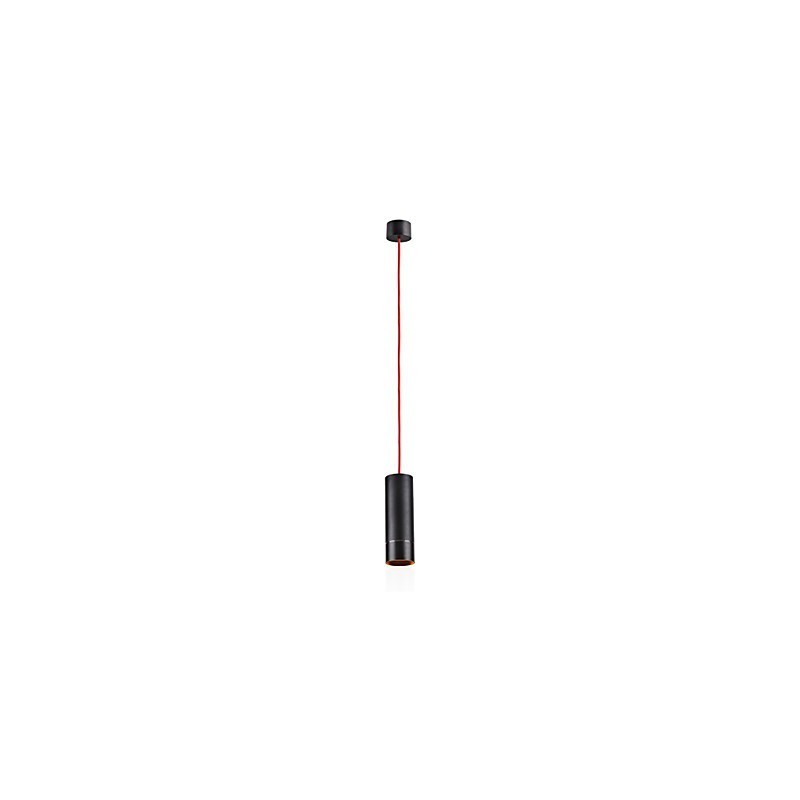 1-flammige Mini-Pendelleuchte, schwarz eloxiert mit Aluminium