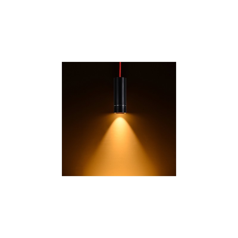 1-flammige Mini-Pendelleuchte, schwarz eloxiert mit Aluminium