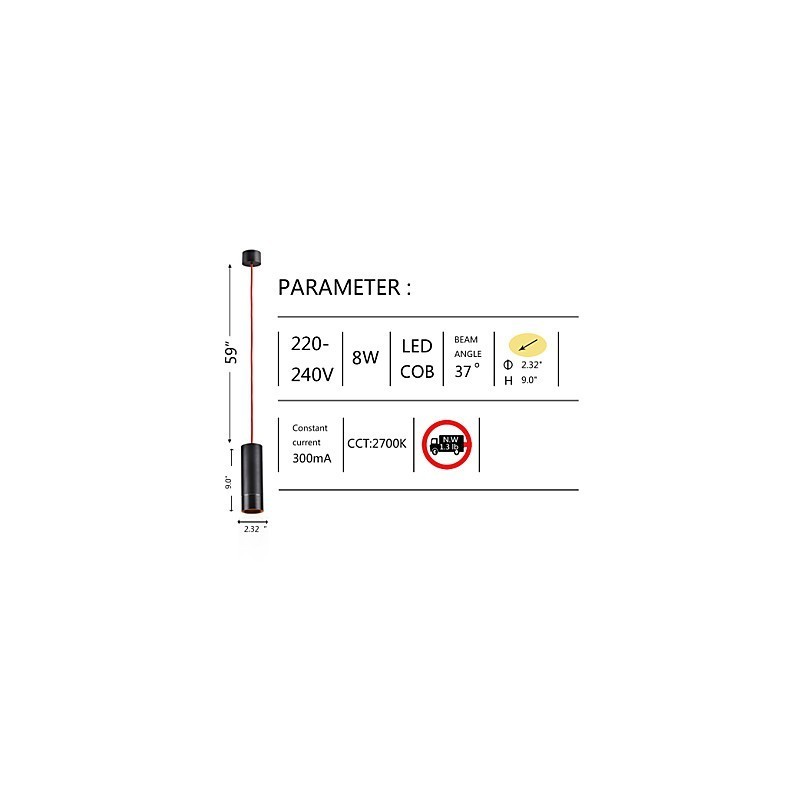 1-flammige Mini-Pendelleuchte, schwarz eloxiert mit Aluminium