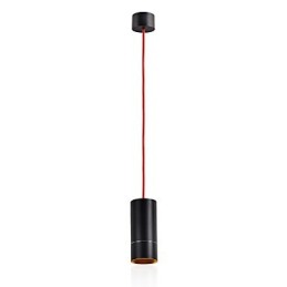 1-flammige Mini-Pendelleuchte, schwarz eloxiert mit Aluminium