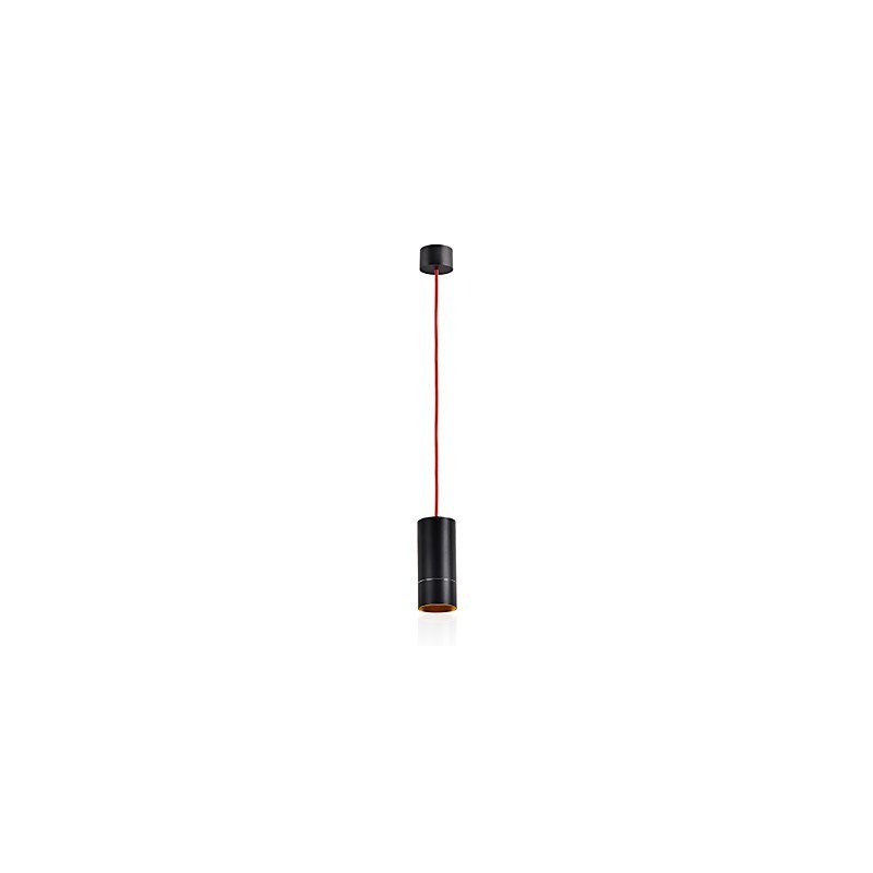 1-flammige Mini-Pendelleuchte, schwarz eloxiert mit Aluminium