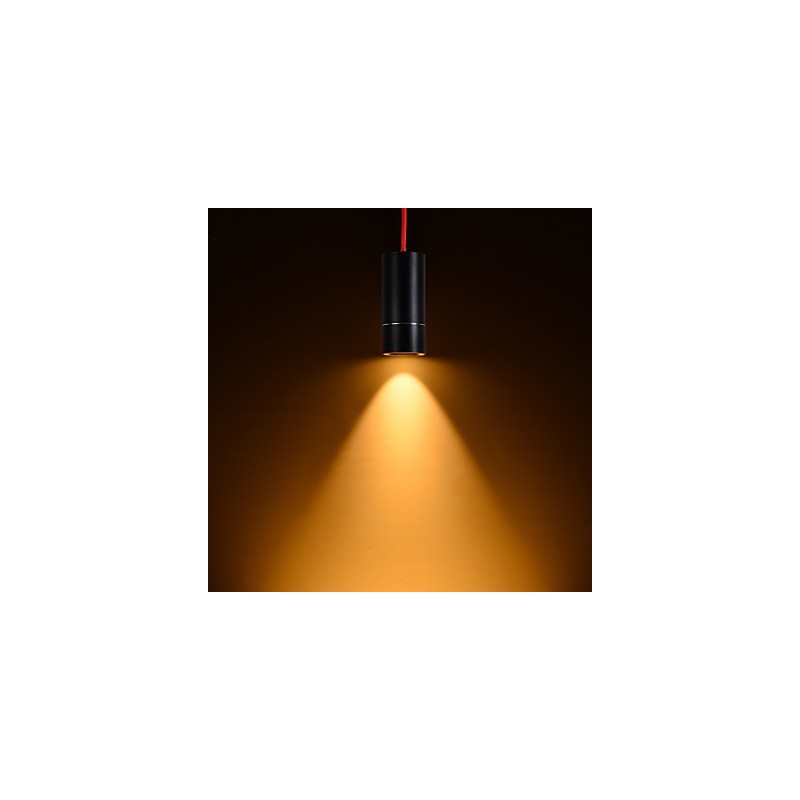 1-flammige Mini-Pendelleuchte, schwarz eloxiert mit Aluminium