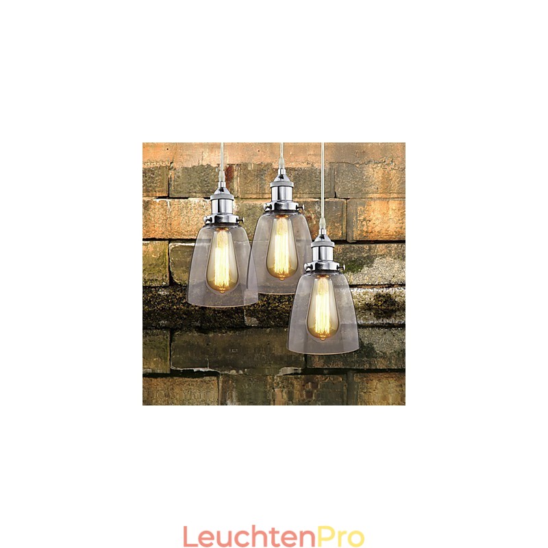 Moderne Chrom Glas Vintage Industrie Retro Fitting Edison Pendelleuchte Cafe Veranda Licht