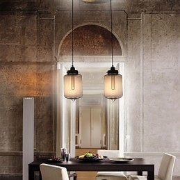 Moderne Glas-Pendelleuchte mit 2 Lichtern im transparenten Flaschendesign