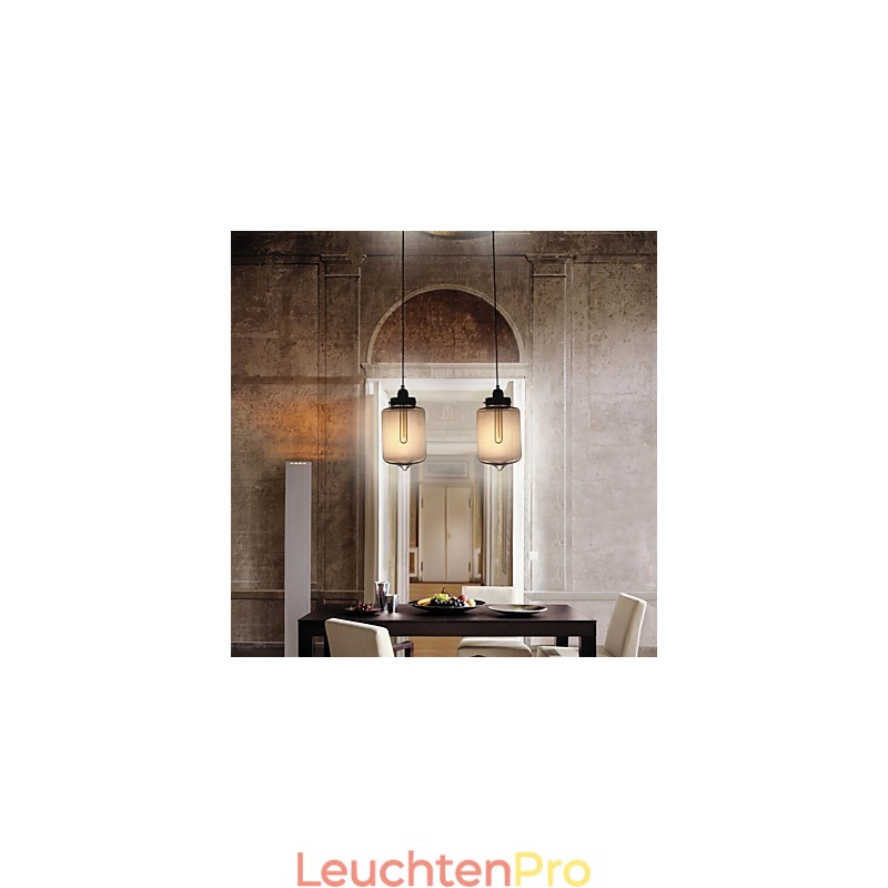 Moderne Glas-Pendelleuchte mit 2 Lichtern im transparenten Flaschendesign